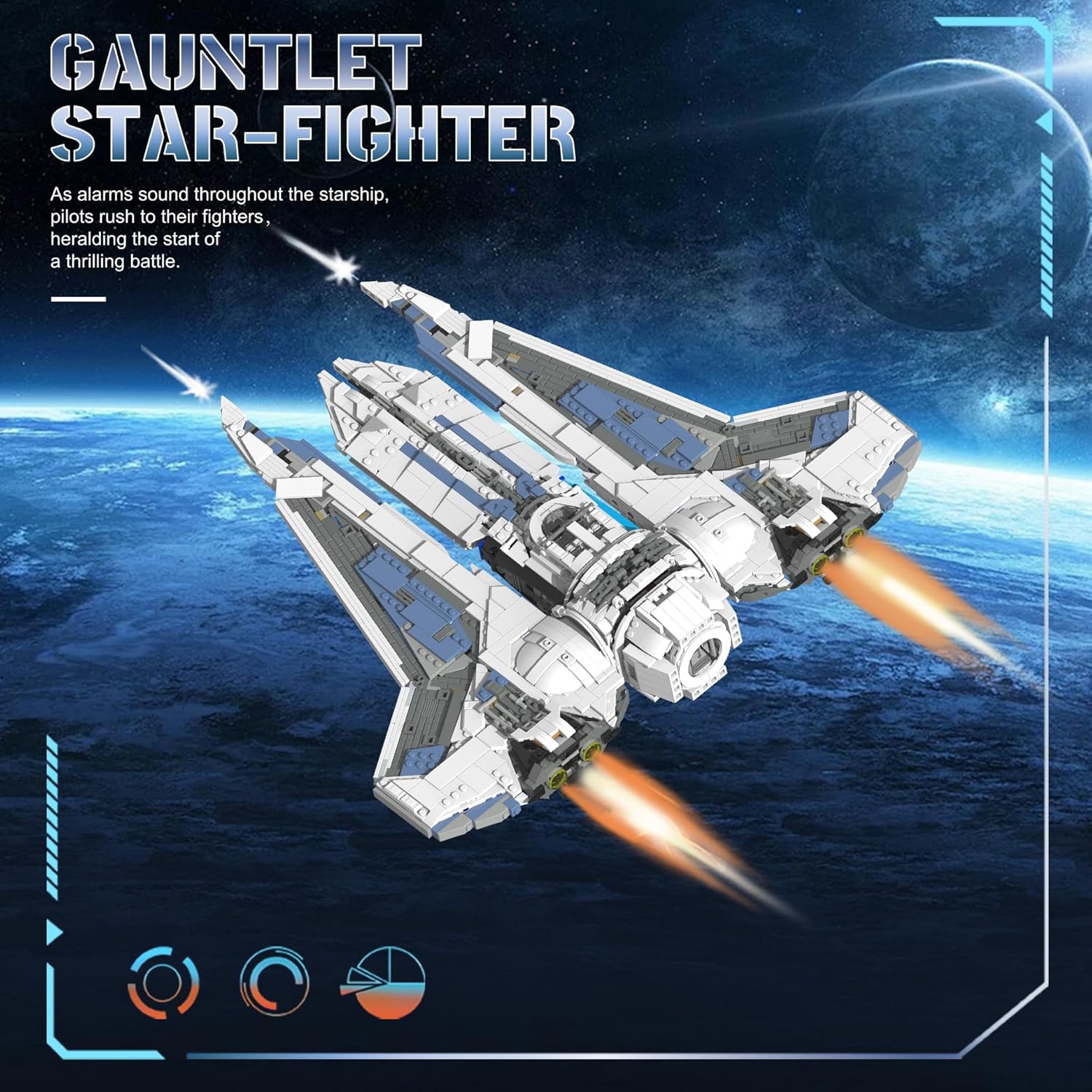 Space Wars Star Fighter Destroyer Building Blocks, War Display Stand Toy Gift, Movie Themed Scenes Sets, Ideas Gift for Adult and Film Fans(2948PCS)