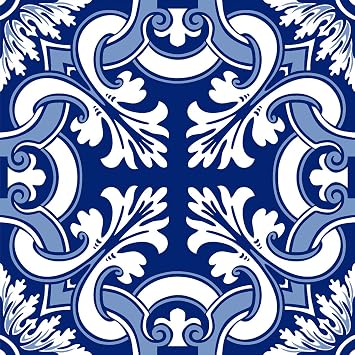 Portuguese Spanish Azleio Tile Stickers Peel and Stick Kitchen & Bathroom Mosaic Tile Stickers Set of 16 3.9,15