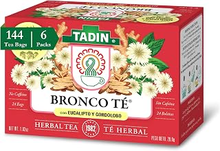 Tadin Bronco Herbal Tea, Caffeine Free, Decaf, 24 Tea Bags Per Box, Pack of 6