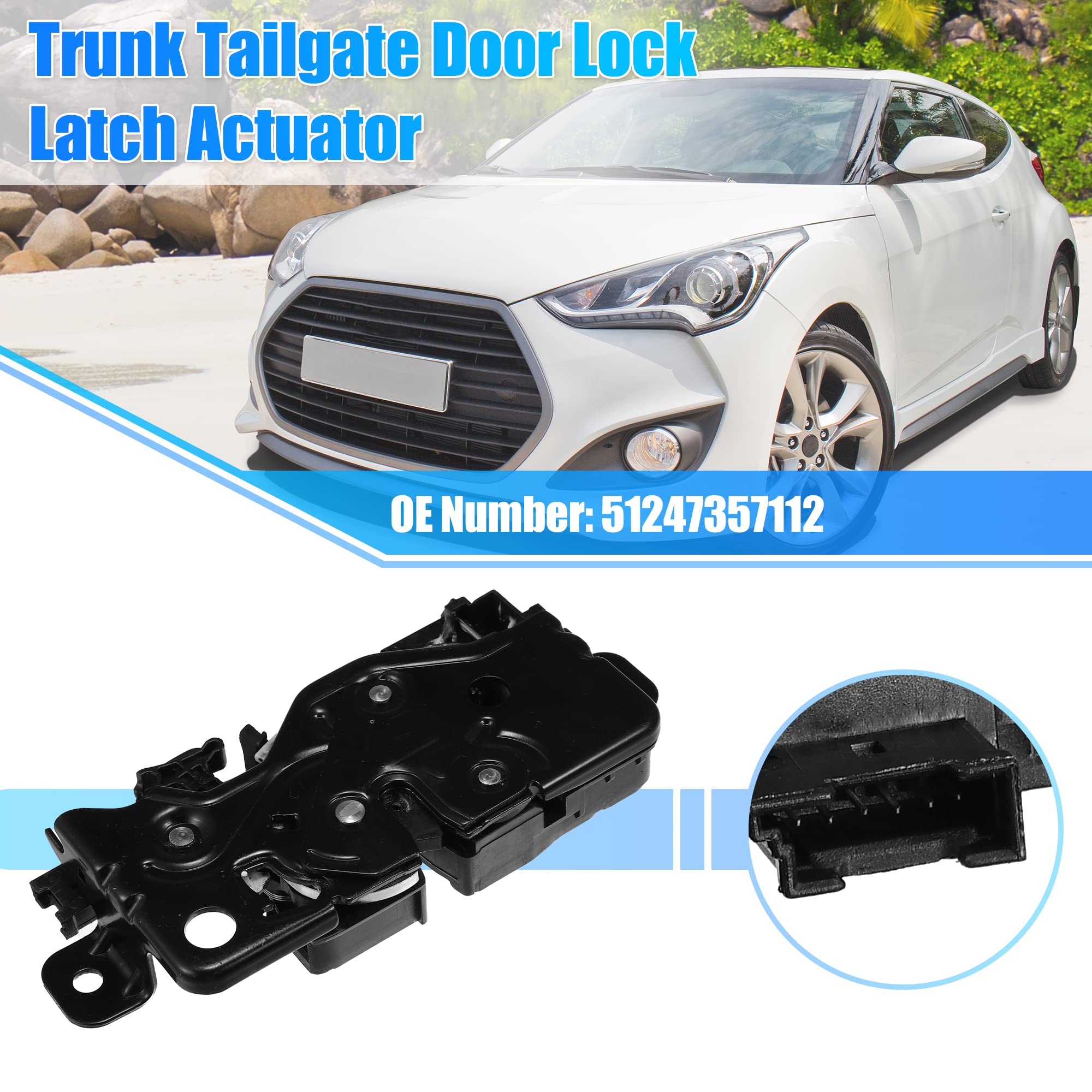 X AUTOHAUX 51247357112 Rear Trunk Tailgate Door Lock Latch