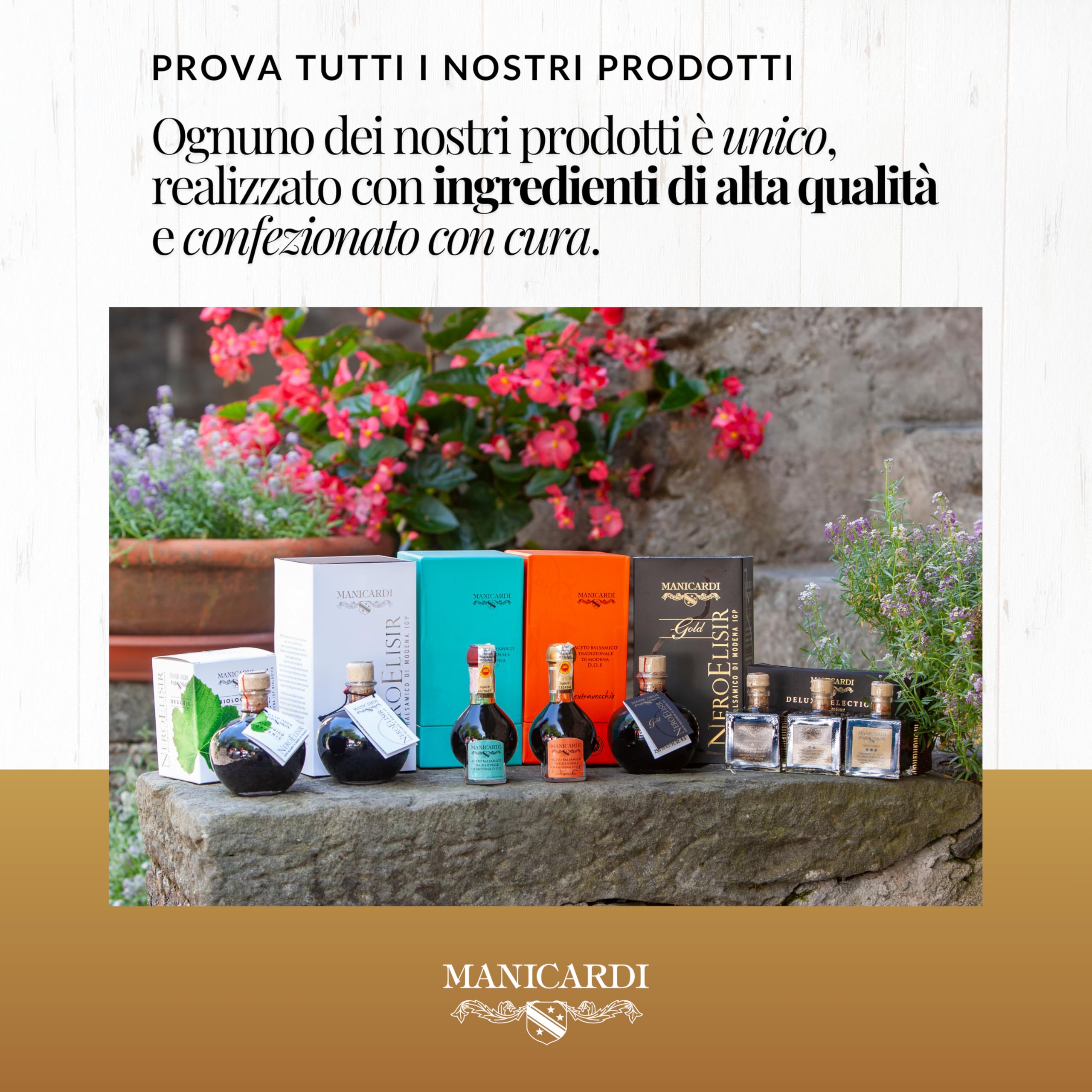 MANICARDI Set di 3 Condimenti all'Aceto Balsamico di Modena IGP - Selezionati con Tre Differenti Gradi di Densità - Prodotto in Italia, da 100 ml ciascuno