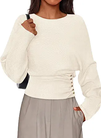 PRETTYGARDEN Batwing Sleeve Sweaters for Women Pullover Fall Clothes
