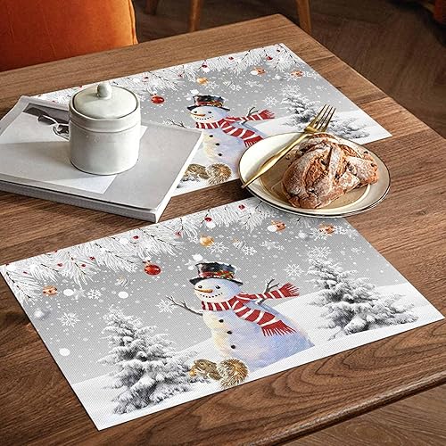 Vista 697 de Juego de 6 manteles individuales rojos para el día de San Valentín, diseño de corazón de San Valentín, resistentes al calor, lavables, manteles