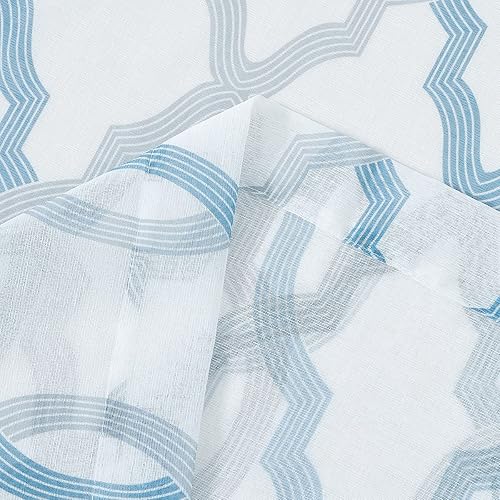 Miniatura 6 de Paneles de cortinas traslúcidas para ventana de 95 pulgadas de largo, 2 paneles filtrantes de luz con ojales en la parte superior, cortinas de gasa