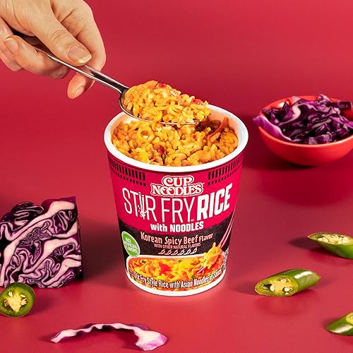 Miniatura 90 de Nissin Cup Noodles Taza de arroz salteado con fideos, sabor a curry tailandés amarillo, 2.61 onzas, paquete de 6