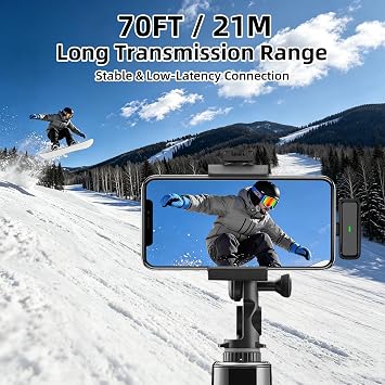 Wireless Microphone for iPhone Android Phone, USB C Mini Clip on Mic