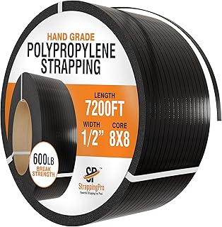 Strapping Pro - Industrial Strength Hand Grade Polypropylene Strapping Roll for Pallet Strapping (600 LB Break Strength - 8