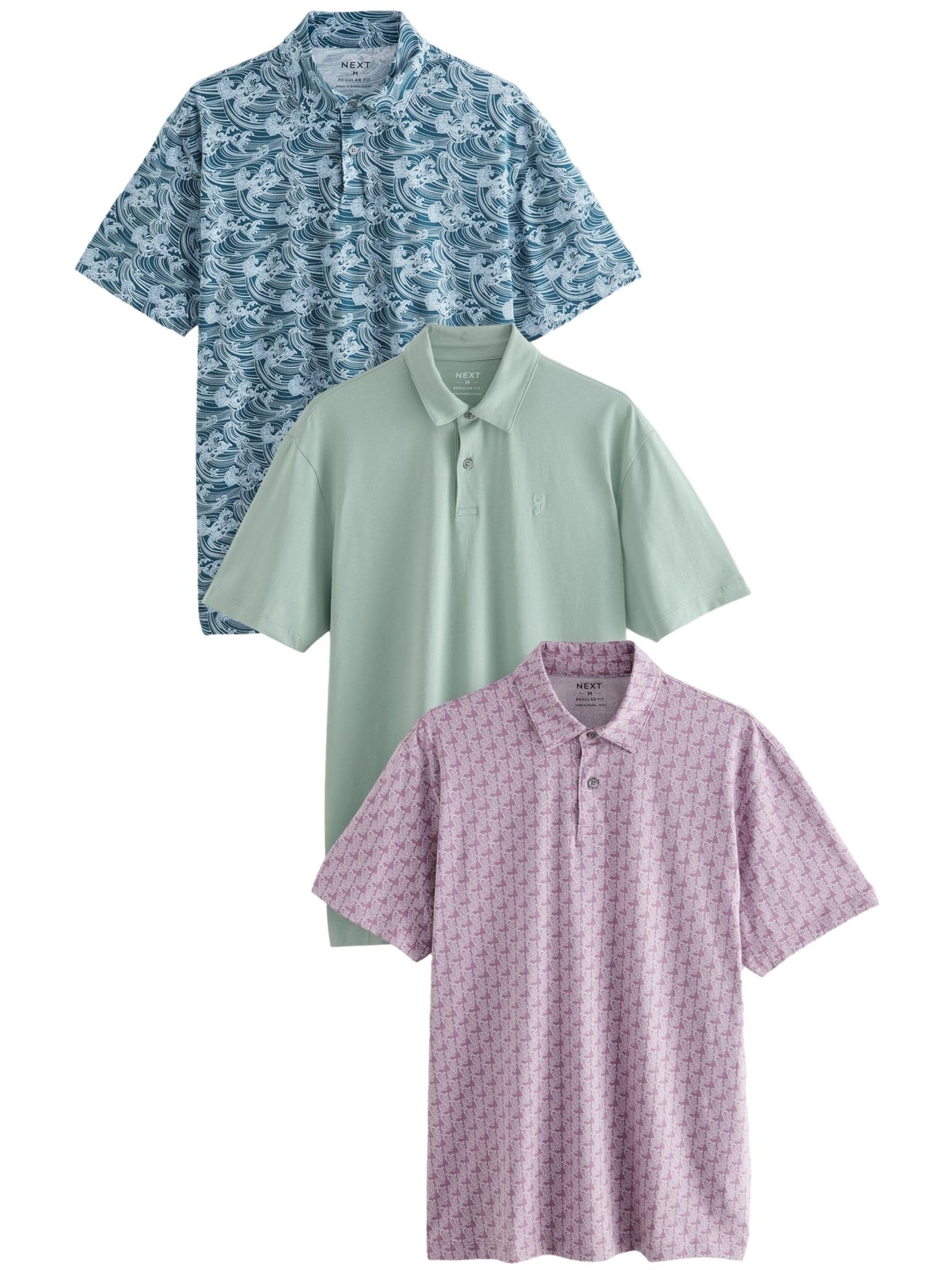 NEXT Herren Poloshirts aus Jersey im 3er-Pack