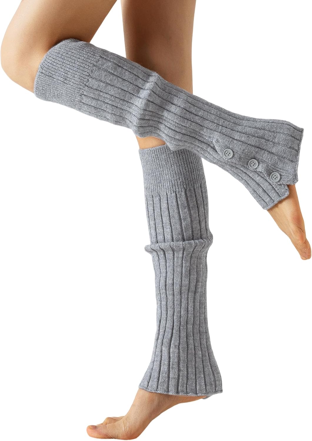 Yawlsow Beenwarmers voor dames en meisjes, Y2k gebreide ruches, beenwarmers winter met pailletten, Kawaii lange sokken, Goth Harajuku-accessoires, Wit Zwart, Eén Maat