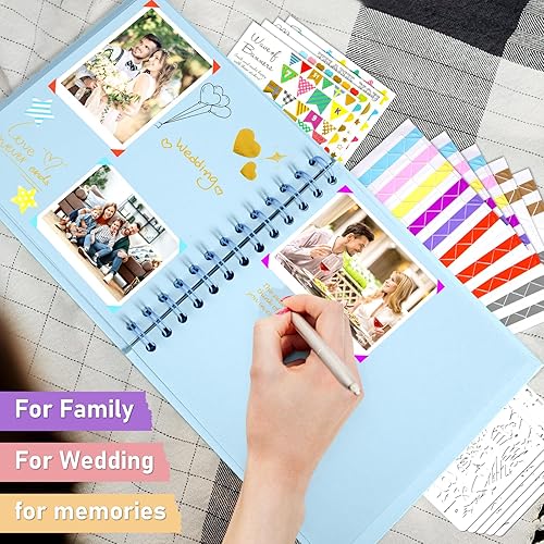 Vista 81 de Gotideal Álbum de recortes de bricolaje, papel para manualidades, álbum de fotos de boda y aniversario, álbum de recortes familiar, accesorios