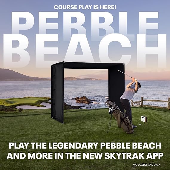 SKYTRAK Golf Launch Monitor | Photometric Technology for Ball Speed, Carry & Total Distance, Spin Rates, Launch & Shot Shape Data | Golf Simulator & Practice