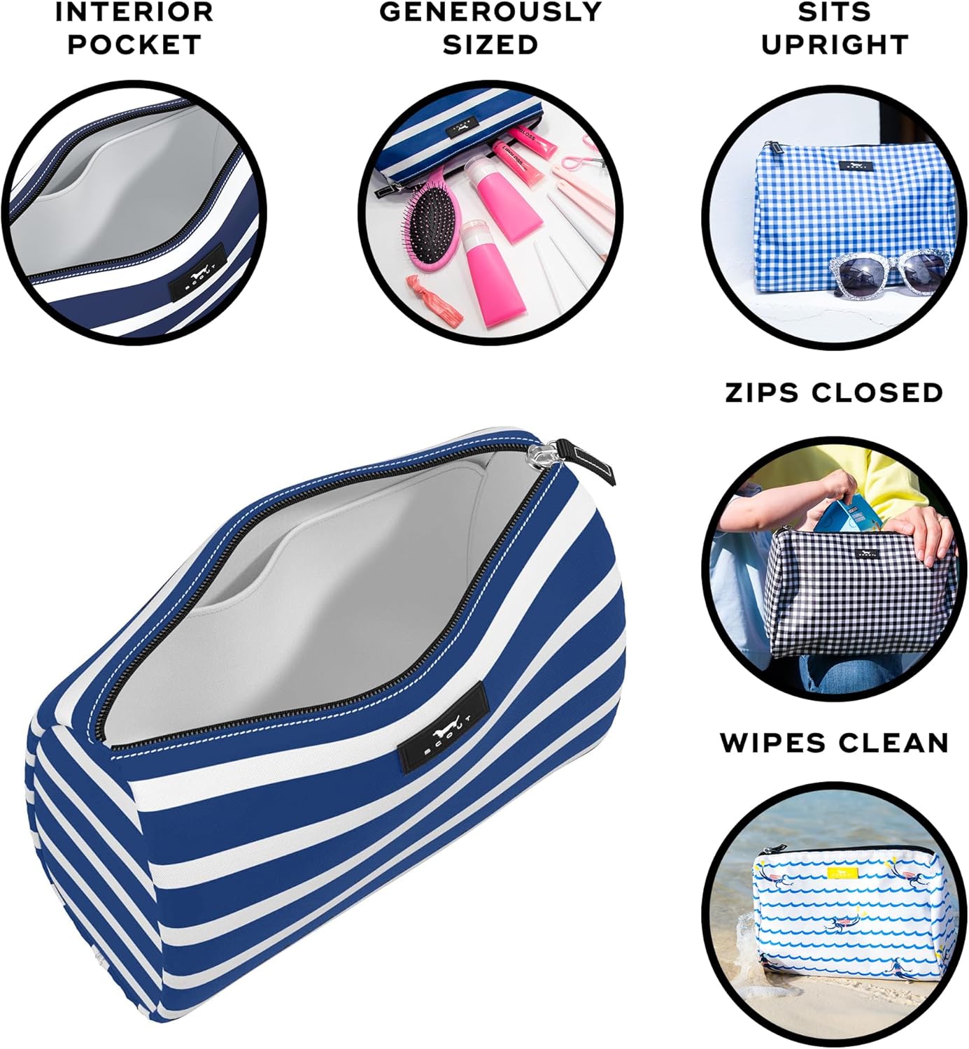 SCOUT Packin' Heat Toiletry Bag - Makeup, Toiletry & Cosmetic Bag, Fits Full Size Items, Inside Pocket, Water-Resistant, Zips Closed