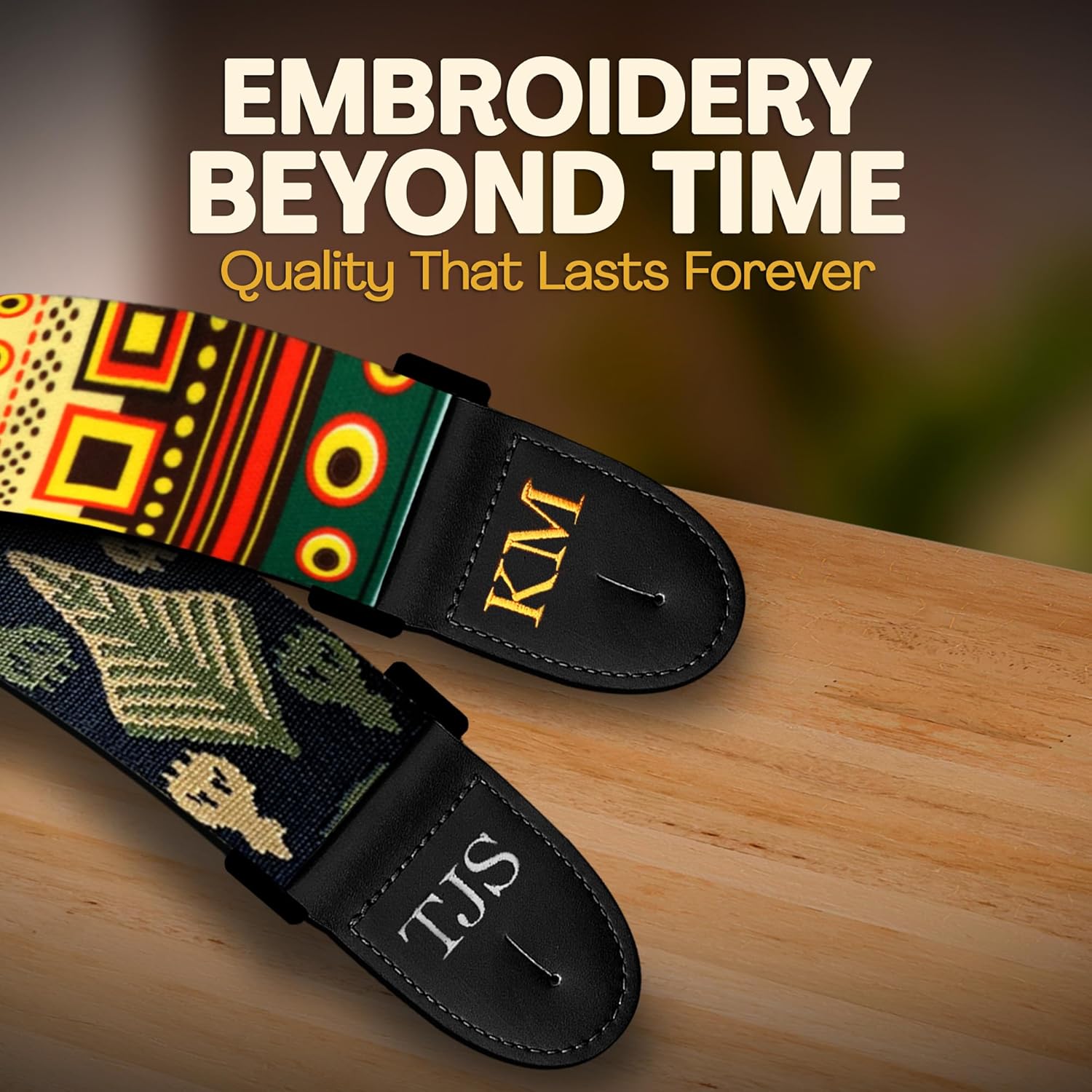 Art Tribute Personalized Guitar Strap Aztec Classic, including - 2 Picks + Locks + Secure Button. Add Your Text and We Make It Especially For You Your Own Custom Guitar Strap, No Shipping Cost!