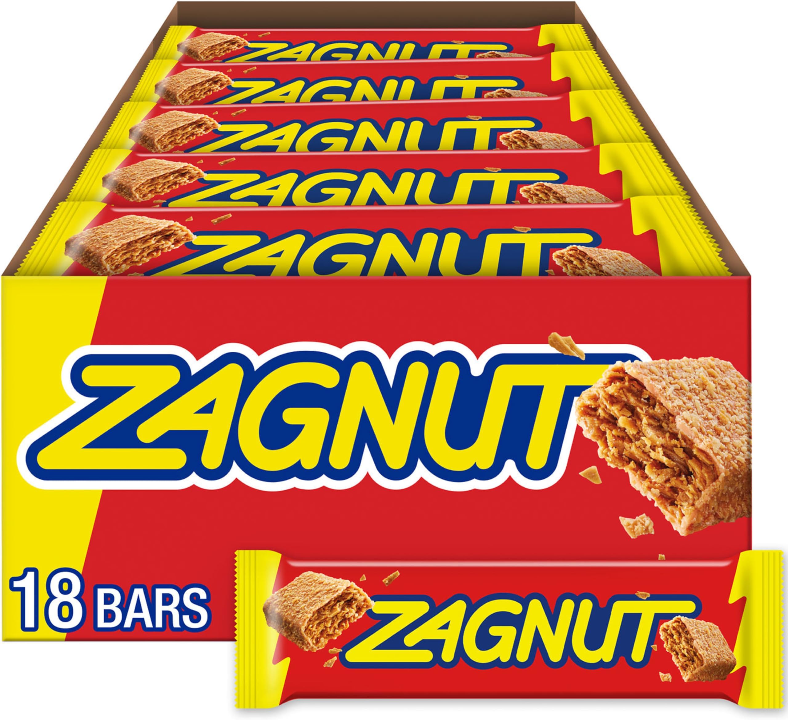 ZAGNUT Crunchy Peanut Butter with Toasted Coconut Candy, Bulk Candy, 1.51 oz Bar (18 Count)