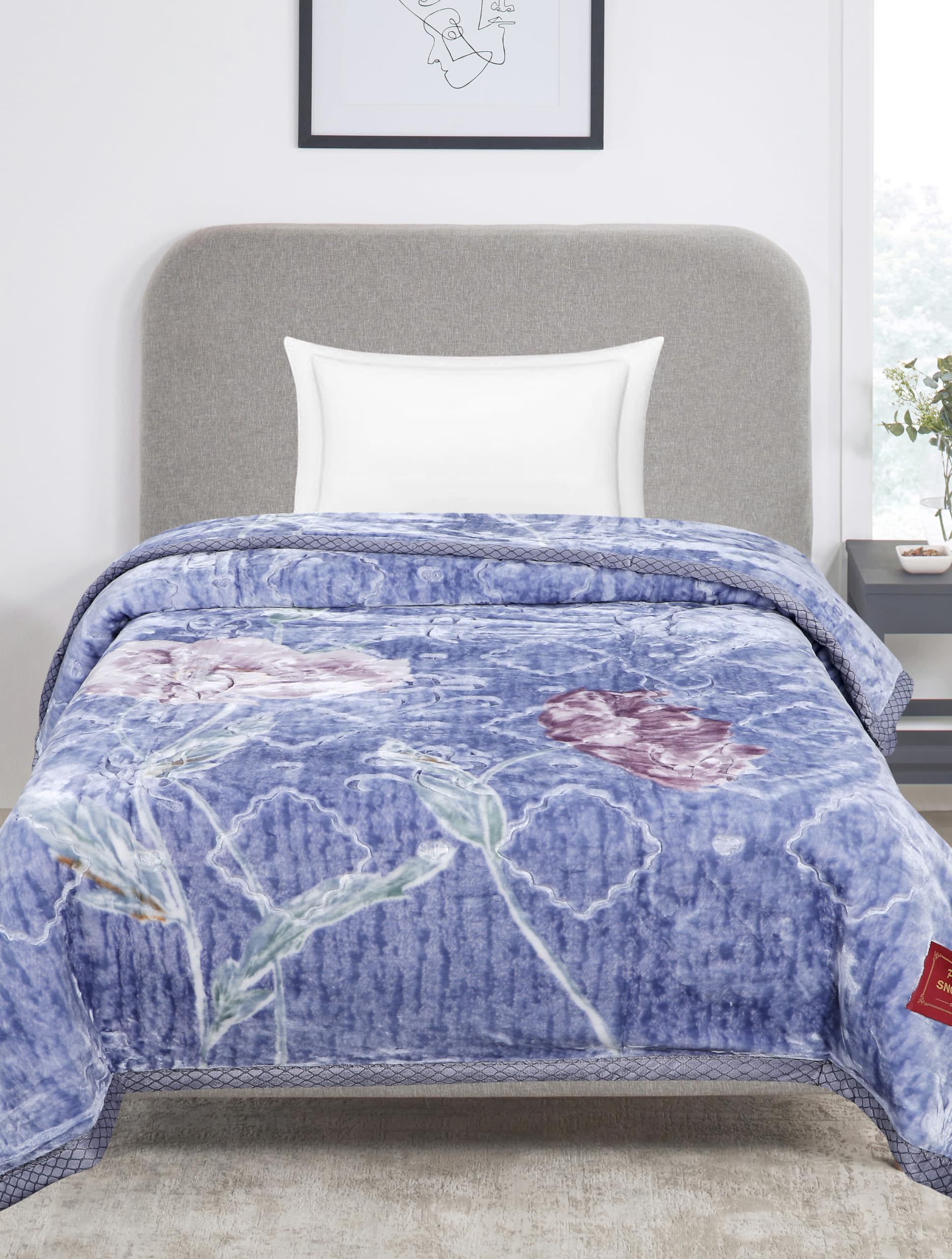 Petals Dreams Blanket Single Bed for Heavy Winter, 1000 GSM, 2 Ply, Cloudy Mink Blanket (160x220 cm) (Blue) (B0CMM2LS2H) Amazon Price History, Amazon Price Tracker