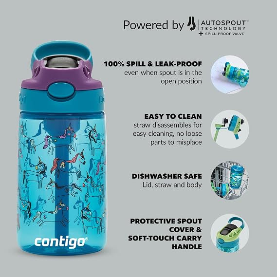 Contigo Gizmo Flip Pro Unicorn Tritan Children's Waterer 420 Blue