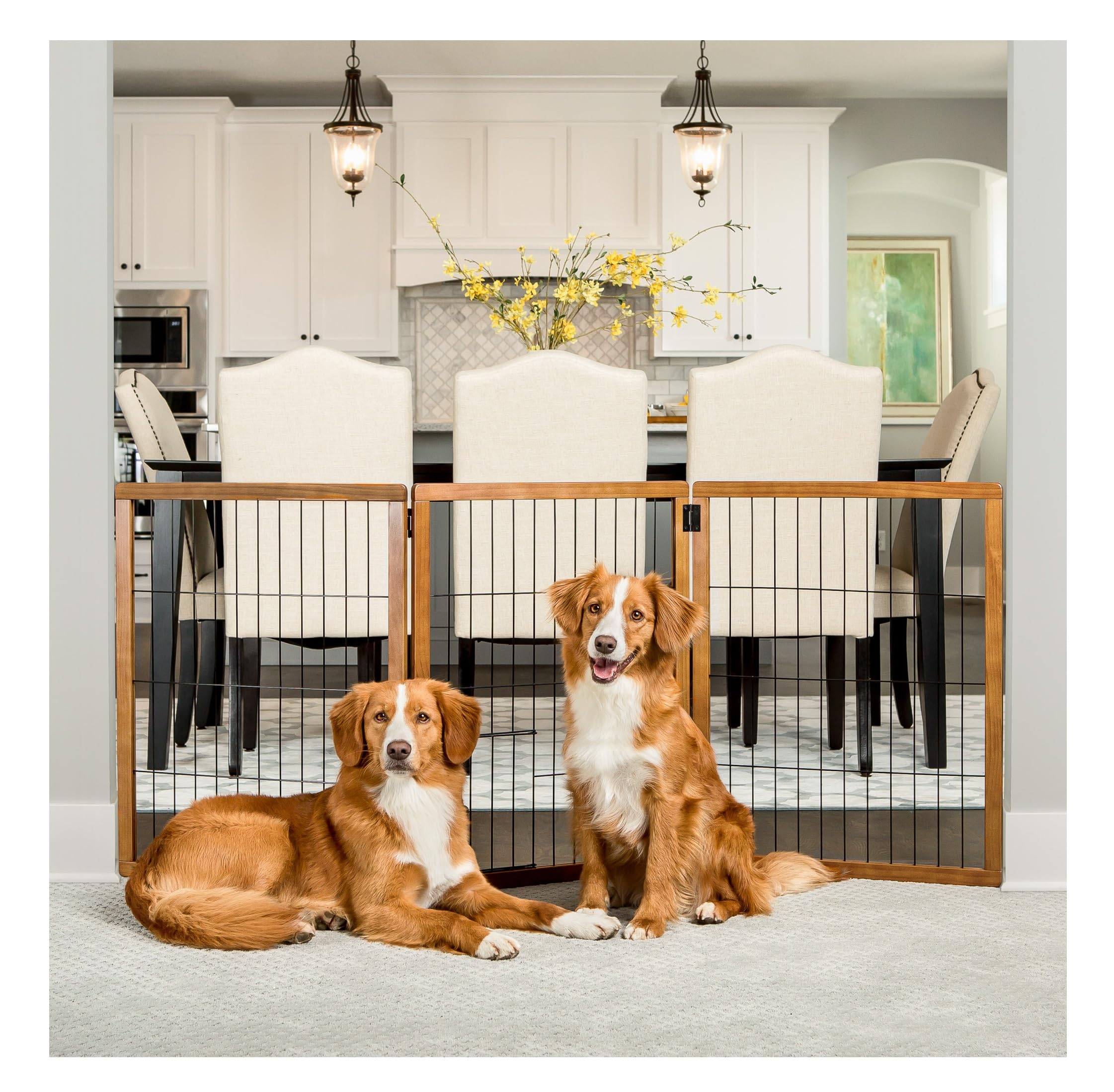 Carlson Pet Products Design Paw Extra Tall 152,4 cm Super Wide 3 Pannelli Premium Griglia in Legno
