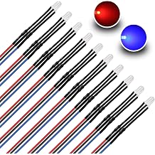 YIXISI 10 PCS 5mm 12V LED Light Emitting Diode Pre Wired Common Cathode, 3 Pin Light Emitting Diodes Bi-Color, Diffused LED Emitting Diode Pre Wired, for Arduino, Red Blue