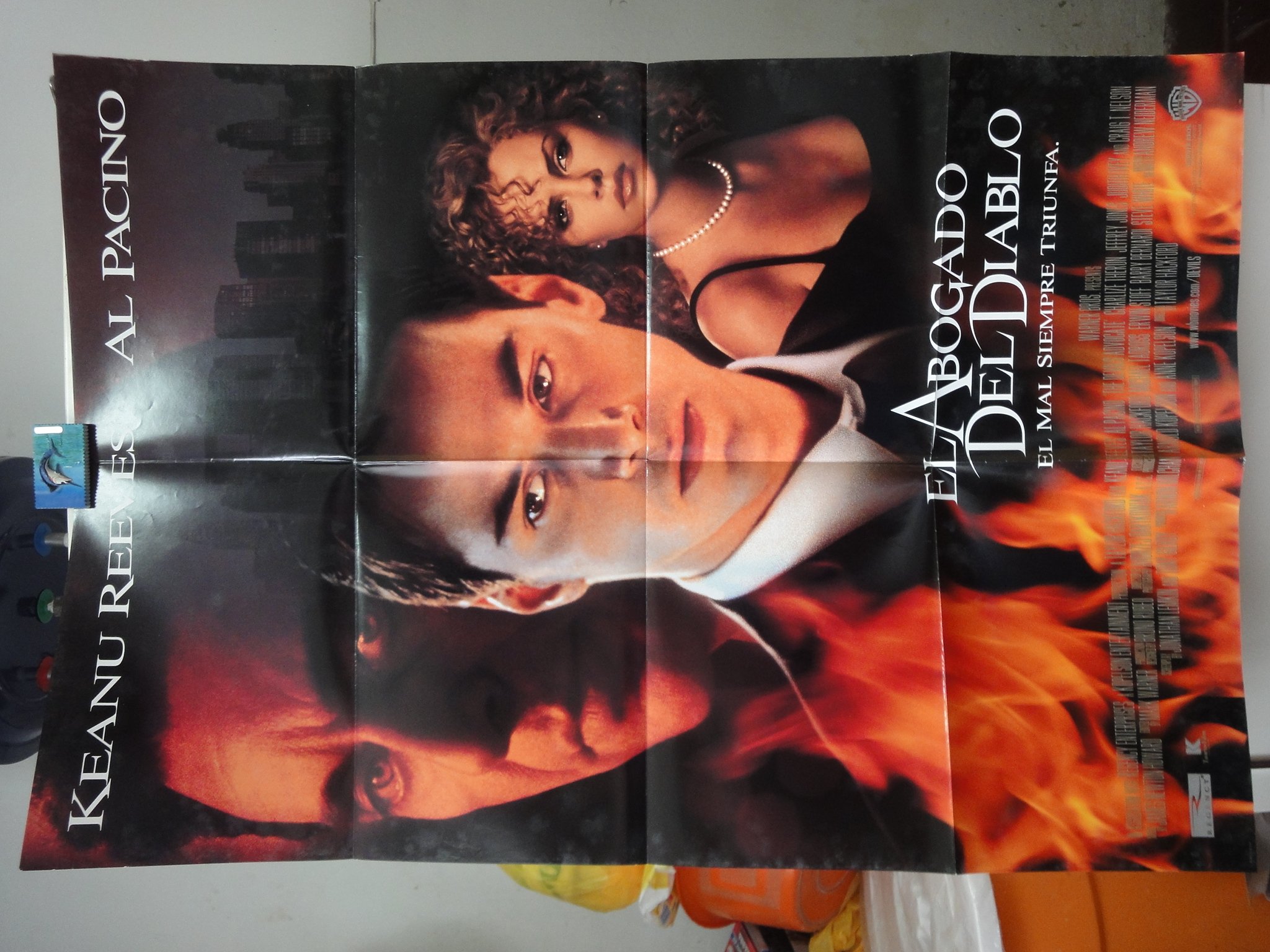 Original Argentine Movie Poster The Devil's Advocate El Abogado Del Diablo Keanu Reeves Al Pacino Charlize