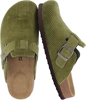 CUSHIONAIRE Hana Womens Clogs | Comfortable Vegan Suede Clogs for Women | Slip On Potato Shoes with Cork Footbed & Arch Support | Memory Foam, Wide Widths Available
