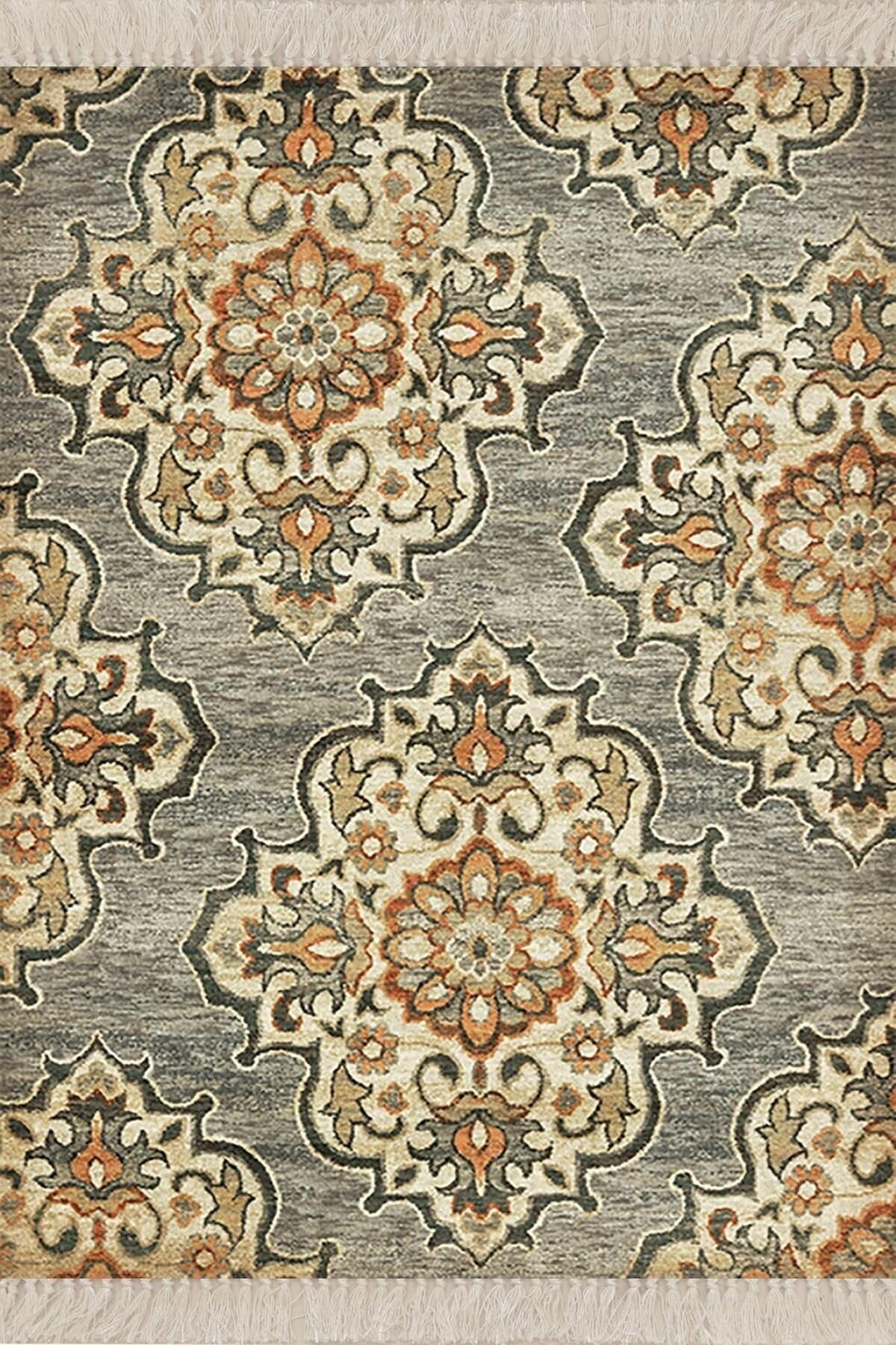 Pelangi Desenli Dijital Baskılı Yıkanabilir Kaymaz Taban Halı, Bej 60 x 200