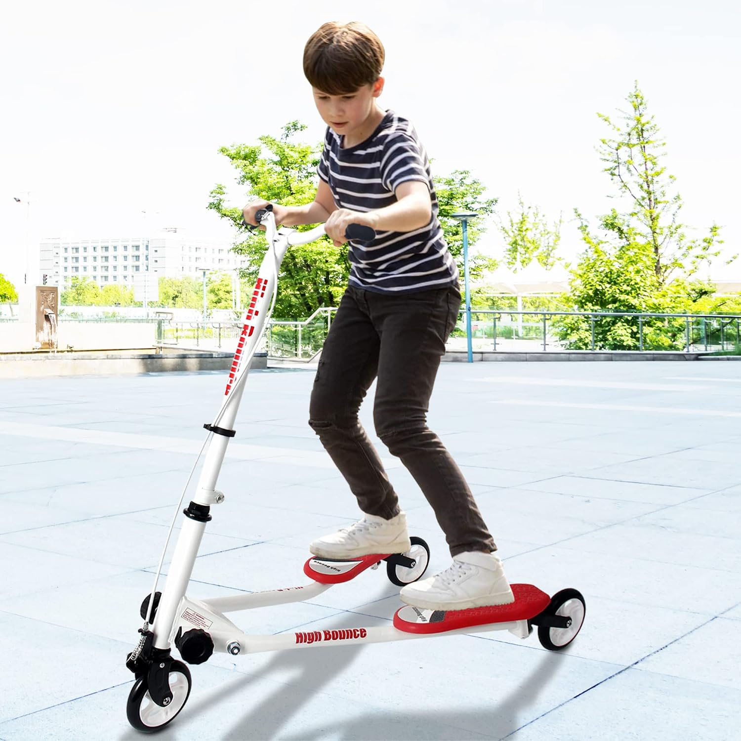 High Bounce Y Slicker 3 Wheel Drift Scooter - Great Outdoor Scooters for Kids, Foldable