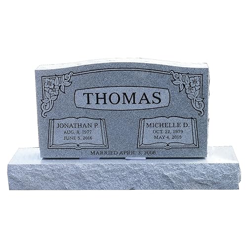 Cemetery headstone - monument grade granite. Includes standard front face