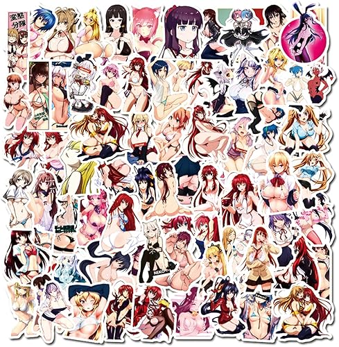 100 calcomanías de chicas sexys de anime para adultos, calcomanías impermeables de chicas sexys para laptop, botella de agua, computadora,