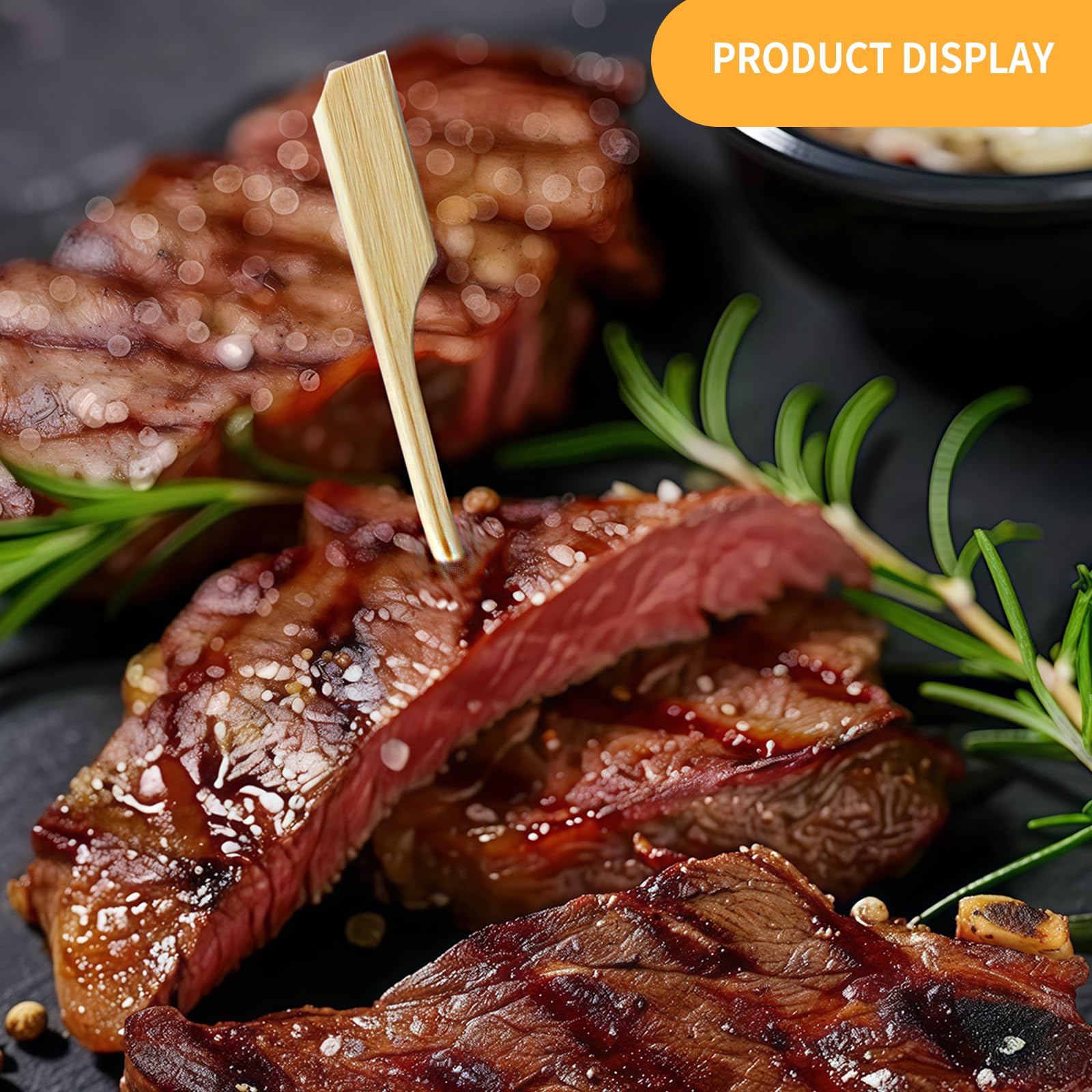Lot de 500 marqueurs à steak assortis en bambou de 15 cm, brochettes en bois de bambou, bâtons de température de steak pour barbecue, cuisine, collations