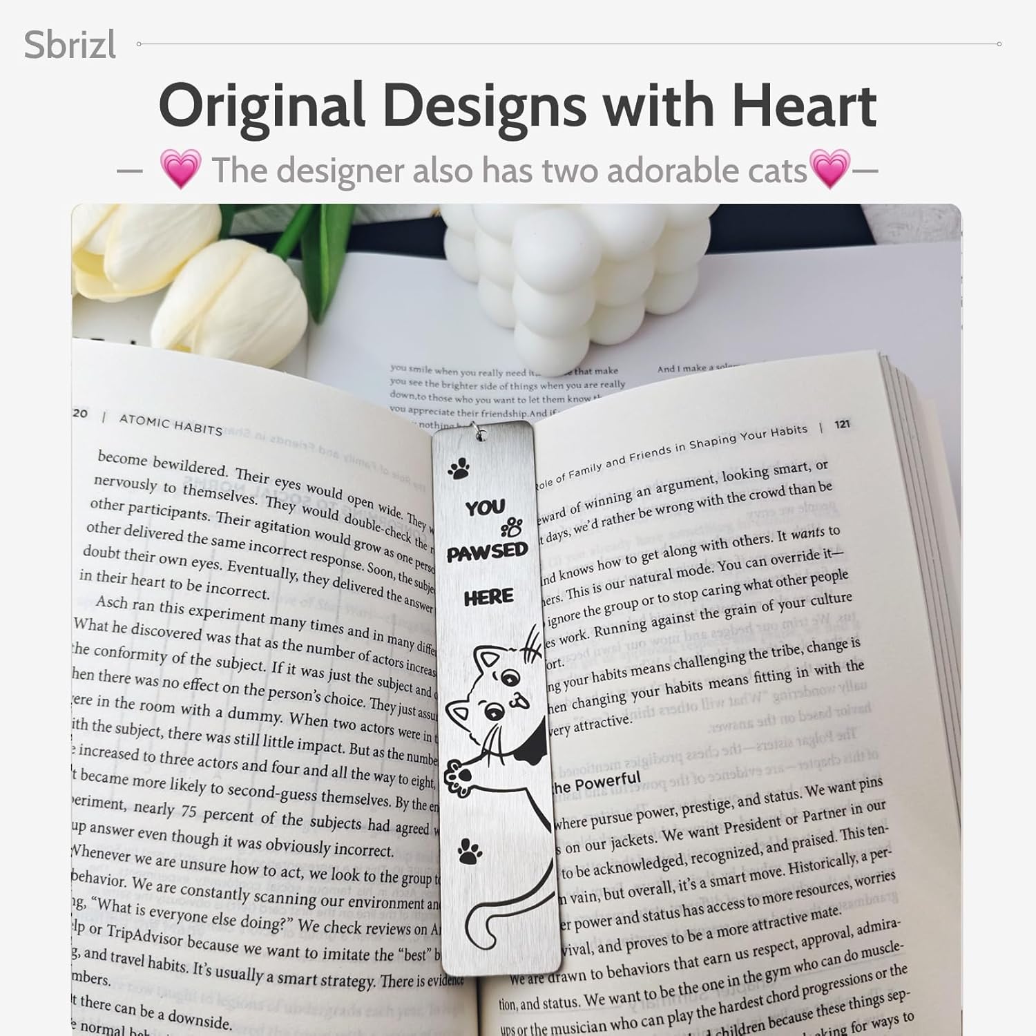 Cat Bookmarks for Reading Women, Ideal Book Lovers Gifts,Christmas Stocking Stuffers for Kids,Gifts for cat Lovers.Cute Bookmarks for Cat Lovers and Reading Enthusiasts (3 Piece) Hello cat - Image 5