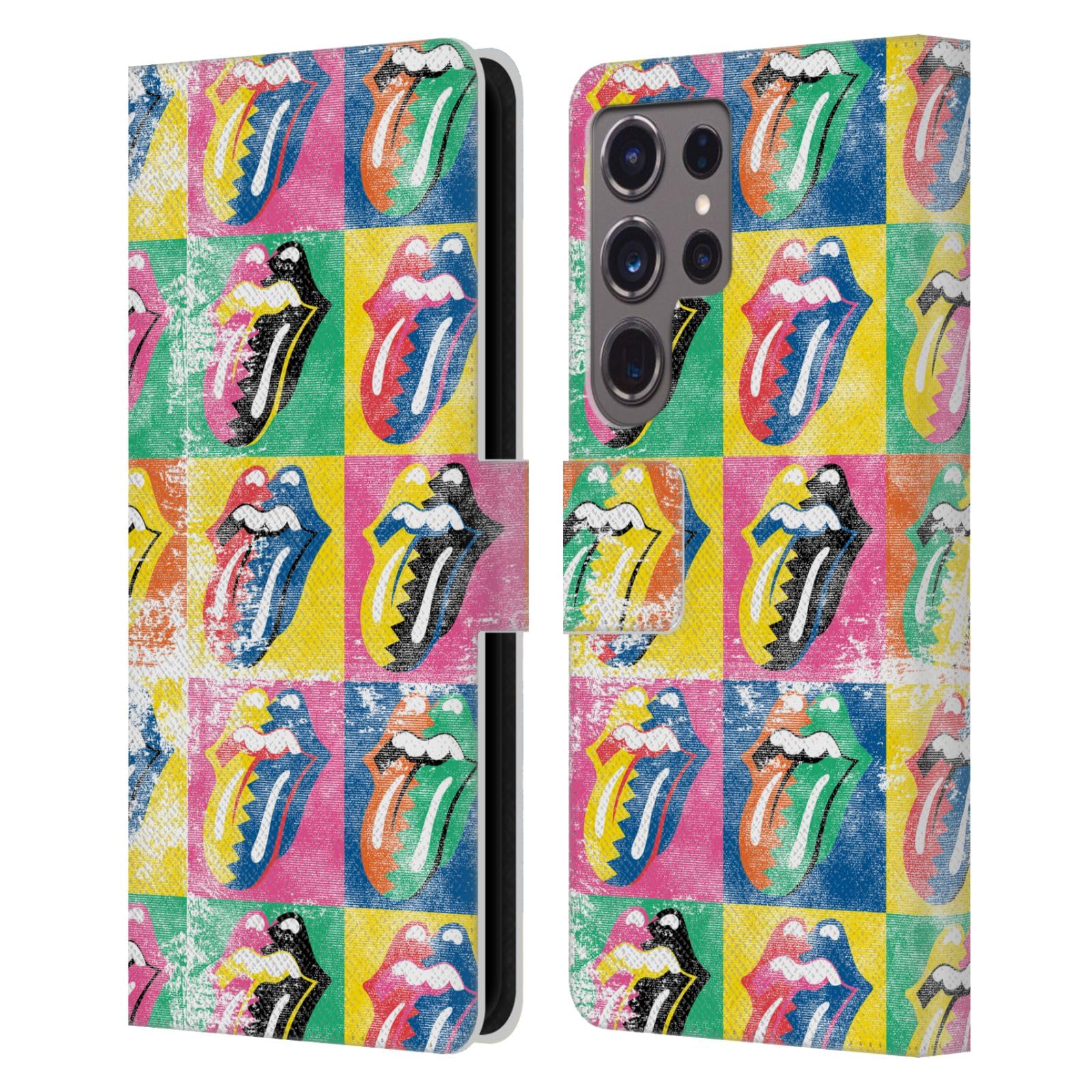 Carcasa cuero libro Samsung S24 Ultra Rolling Stones Warhol 7