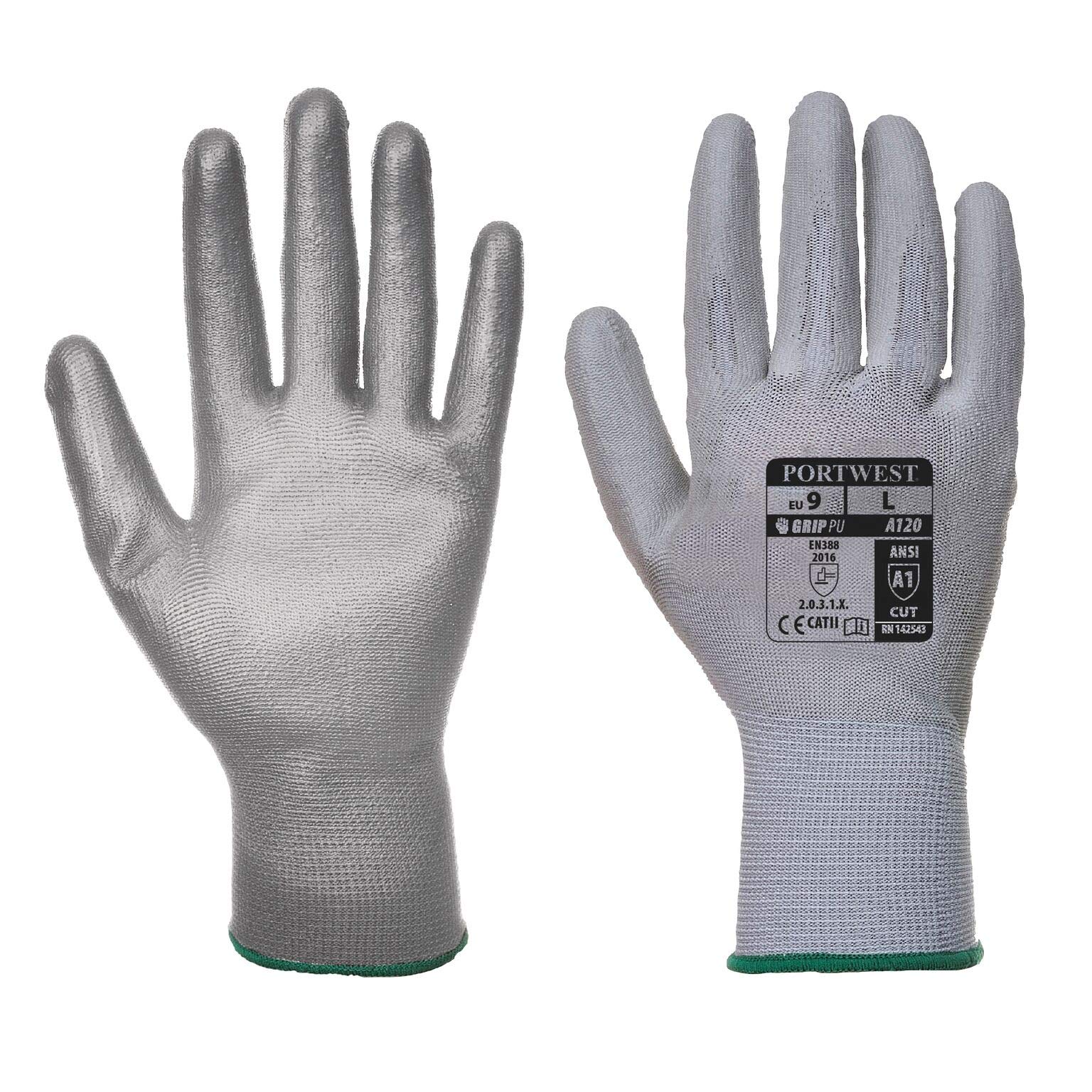 Portwest Vending PU Palm Glove, Size: M, Colour: Grey, VA120G7RM