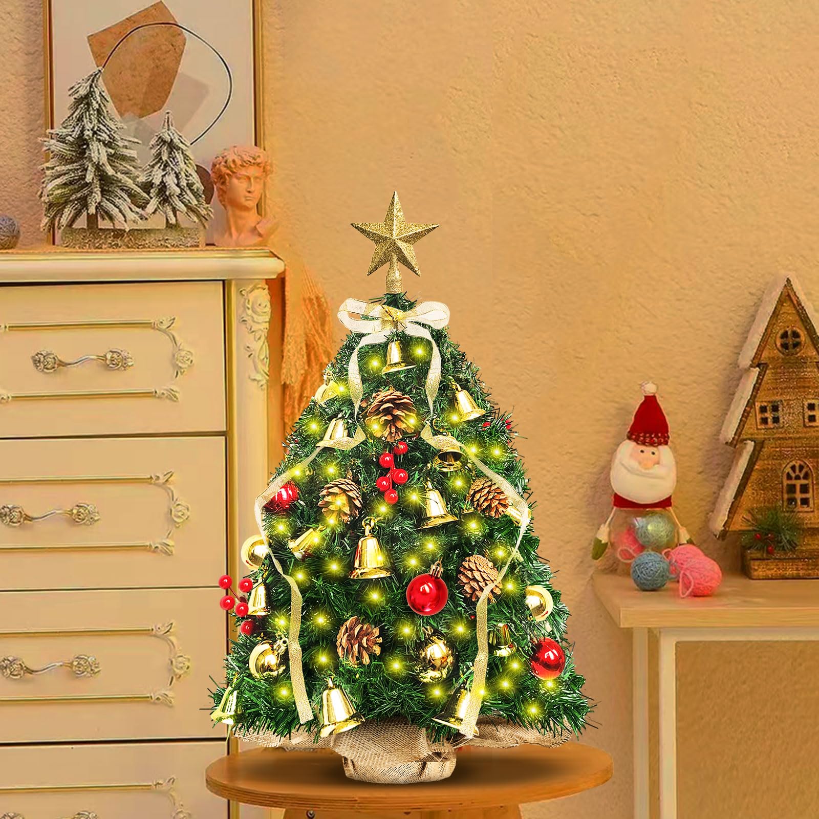 Stargo Petit Sapin De Noël Blanc - Mini Sapin De Noël De