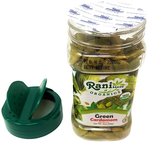 Miniatura 2 de Rani - Cápsulas de cardamomo verde orgánico (Hari Elachi) Tarro PET de 2 onzas (1.98 oz)  Todo natural  Vegano  Apto para gluten  Sin OMG  Origen