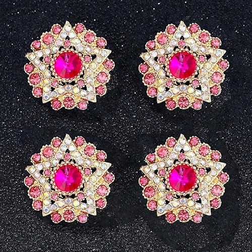 Miniatura 9 de 4 botones de diamantes de imitación, adornos de cristal para ropa, joyería, decoración de bricolaje, para manualidades, boda, novia (azul ácido)