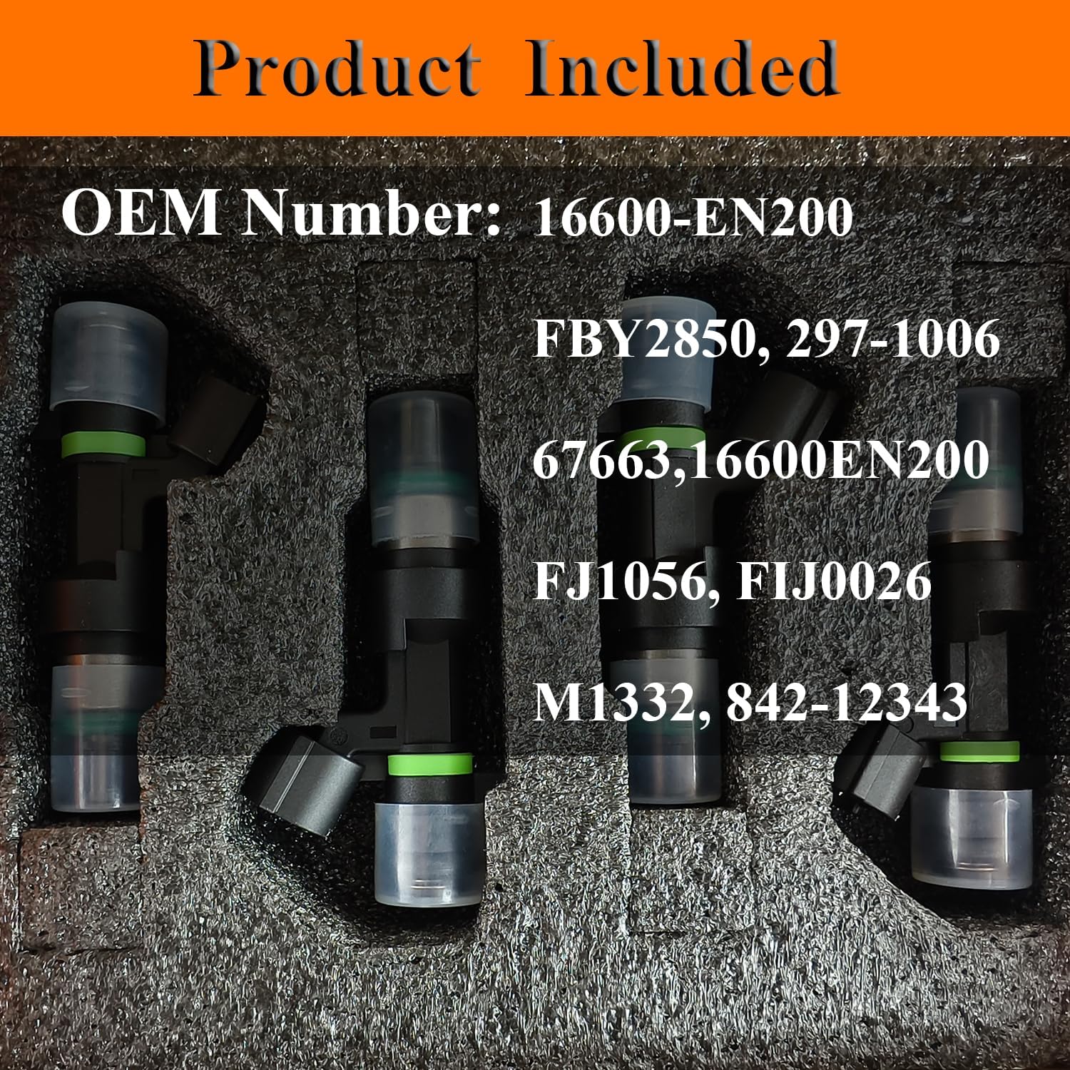 Engine Fuel Injector Kits FJ1056 Fit for Nissan Versa 1.6L 1.8L 4L 2010-2011, for Nissan Sentra 2.0L L4 2007-2011 Cube 1.8L L4 2009-2011 Set of 4 Fuel Injectors Replace OE # 16600-EN200