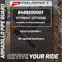 Vista 5 de Polisport Armadillo - Protector de tubería - Negro, construcción ligera de PA/ABS, ajuste universal para tubos de escape de 2 tiempos, resistente al