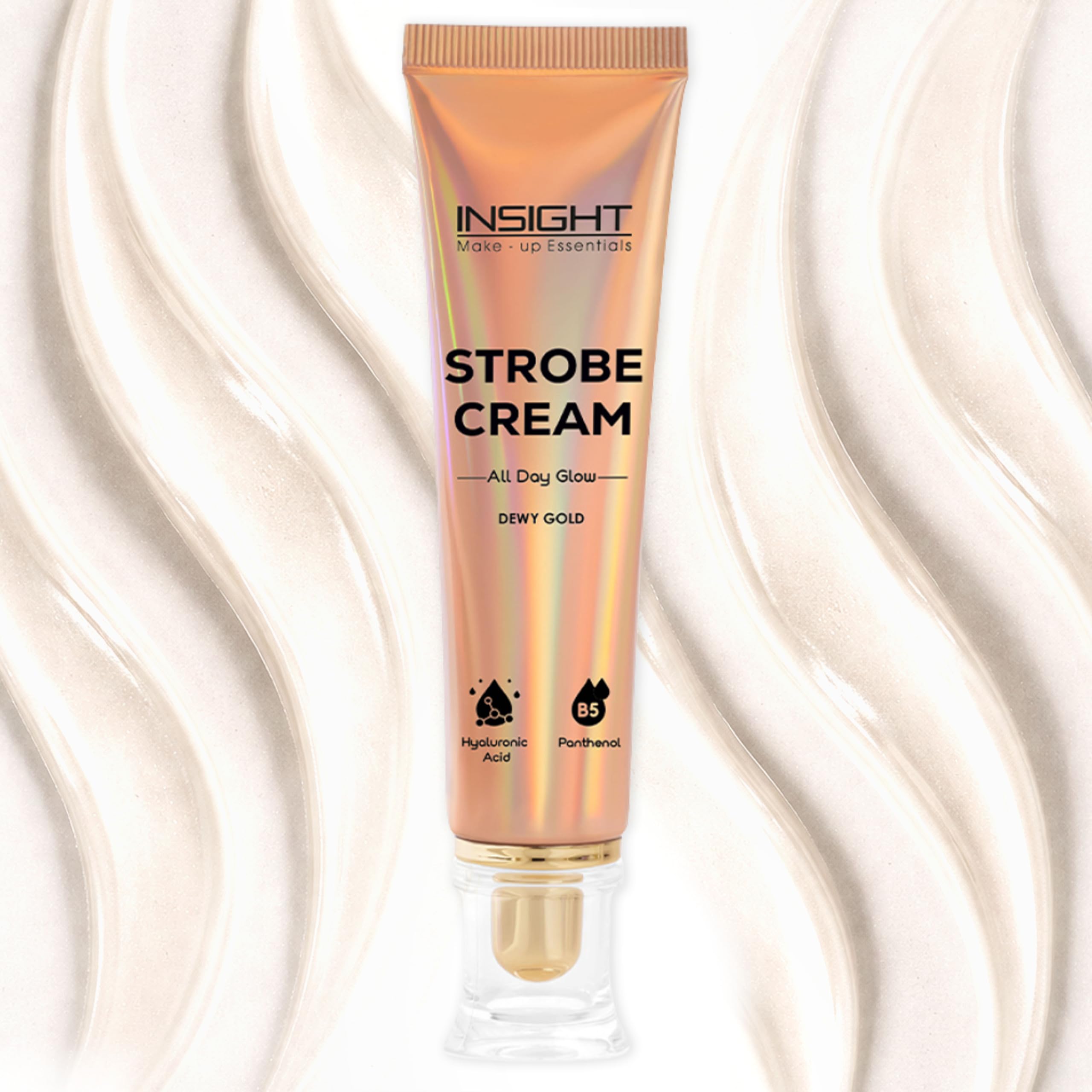 INSIGHT Strobe Cream - Dewy Gold | Instant Radiance & Dewy Glow | Enriched with Panthenol & Hyaluronic Acid | Light Diffusing Formula | Brightens & Hydrates | 30 g-image-11