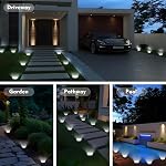 Solar Ground Lights Outdoor, 12 Pack Solar Lights Outdoor Waterproof, Mini Flat Solar-Powered Garden Light, Landscape Lighting for Garden Yard Lawn Pathway Walkway Driveway Backyard Decor, Cold White