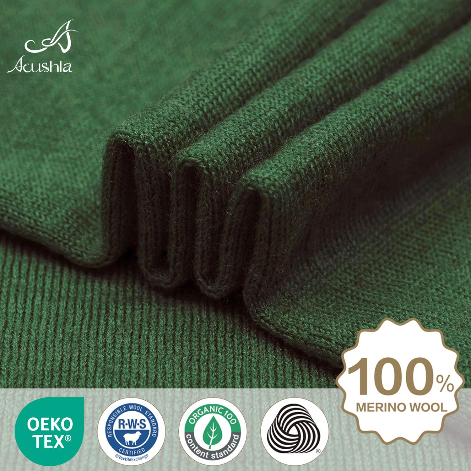 ACUSHLA 100% Merino Wool Cuff Beanie for Men & Women Knitted Winter Hat Unisex Watch Cap Skull Wrap for Cold Weather - Image 5