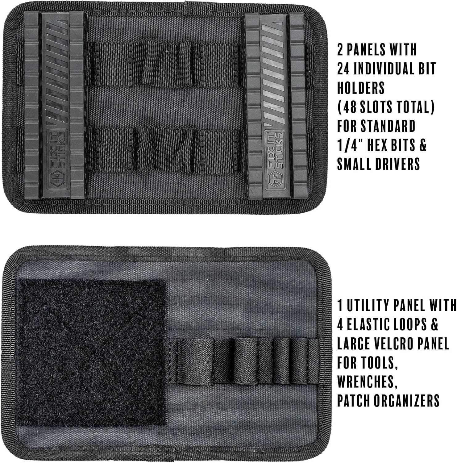 Fix It Sticks Nanuk 903 Hardcase with Molle Panels (903-WORKS) | Impact-Resistant Weather-Sealed Dustproof Secure Tool Case with Bit Holders | Protective Case for Maintenance & Work Kits