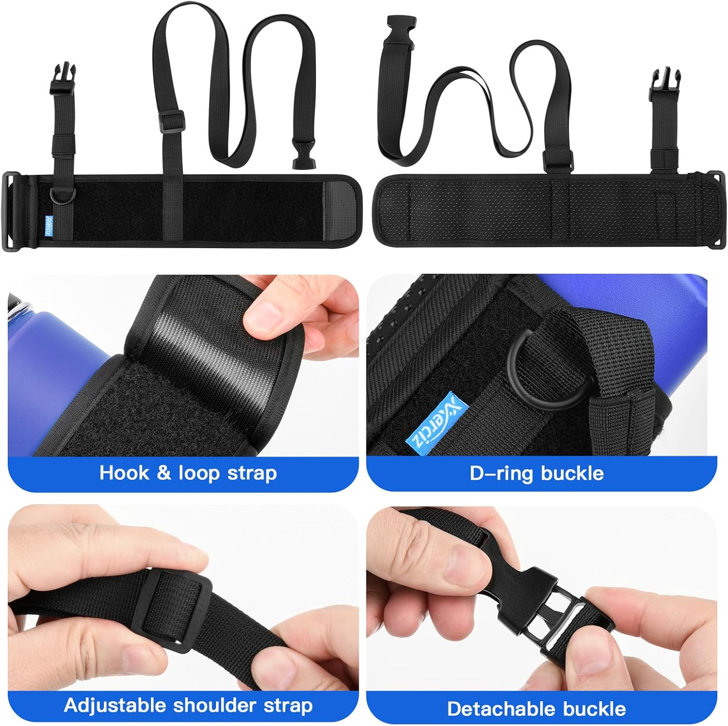 Xxerciz Water Bottle Holder with Strap for Owala FreeSip 24oz, Hydro Flask, Cirkul, Yeti, Stanley Flip, Water Bottle Strap Sling for Travel Walking Curise (Bottle Not Included) - Image 4