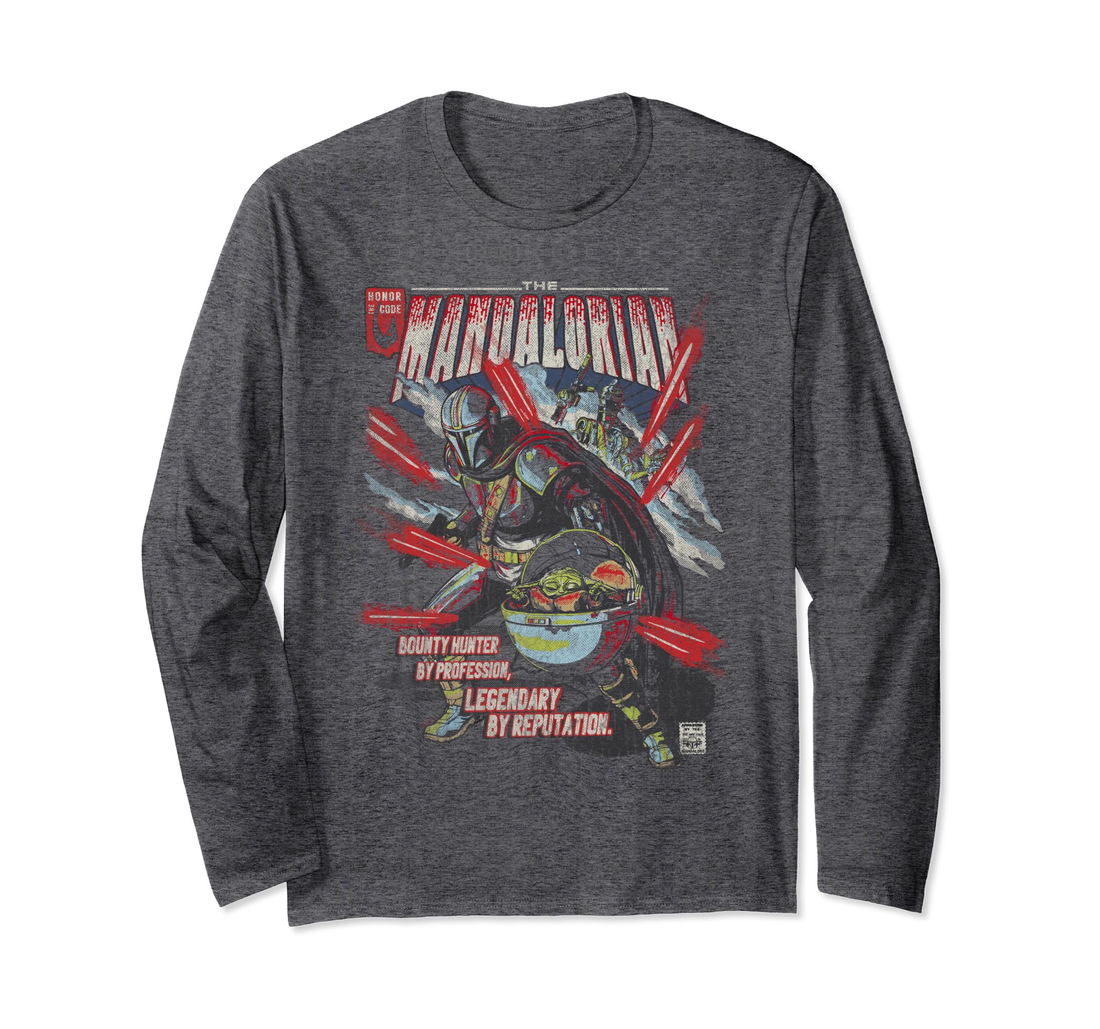 Star Wars Mondo Mando Long Sleeve T-Shirt, Grey