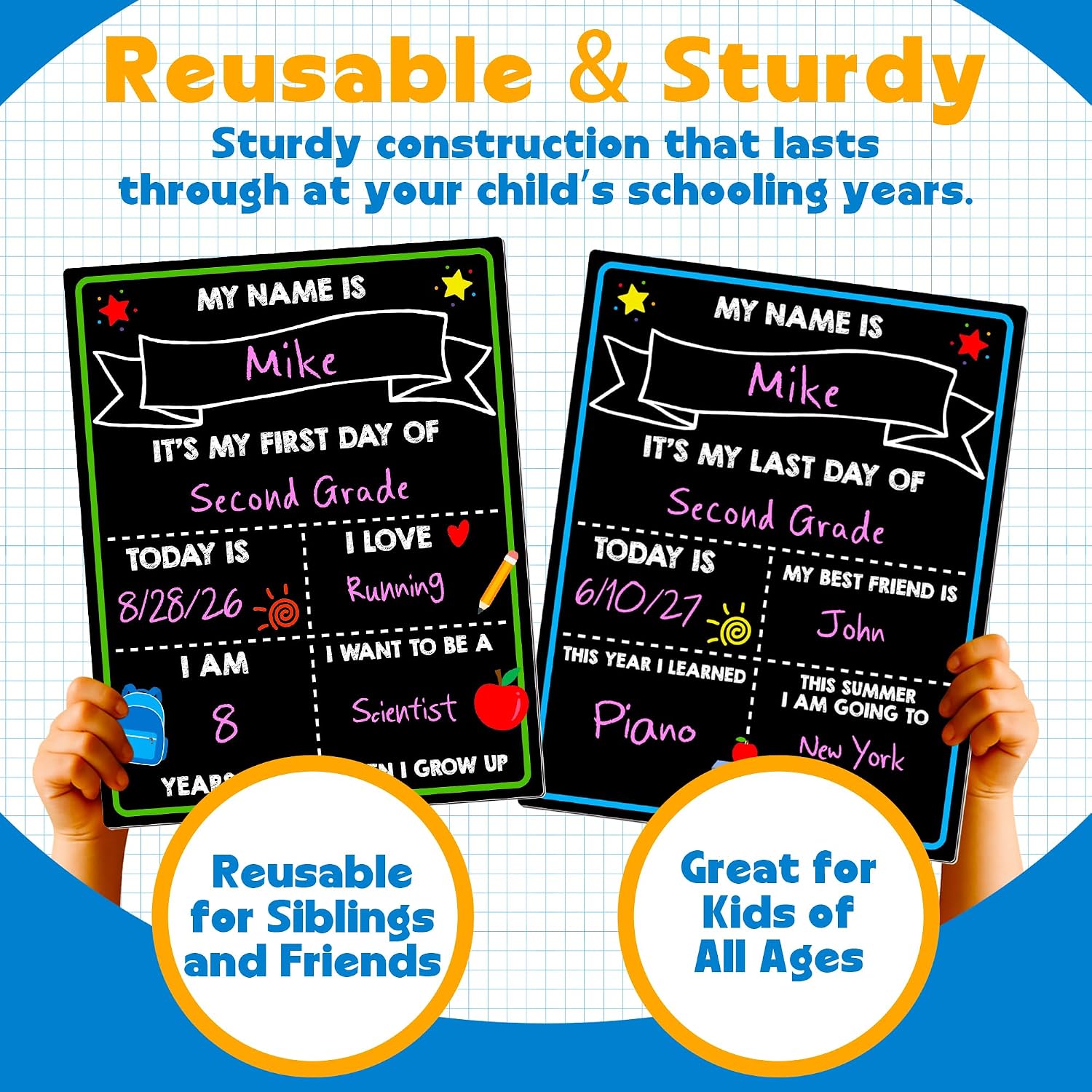 First Day of School Chalkboard, Reusable Sign - Image 5