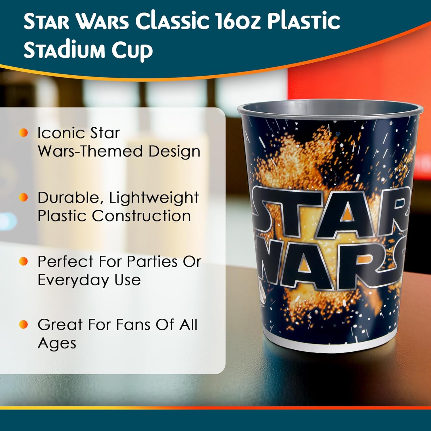 Multicolor Plastic Star Wars Classic Stadium Cup (16oz) 1 Count - Iconic & Eco-Friendly Material, Perfect for Every Galactic Gathering - Image 4