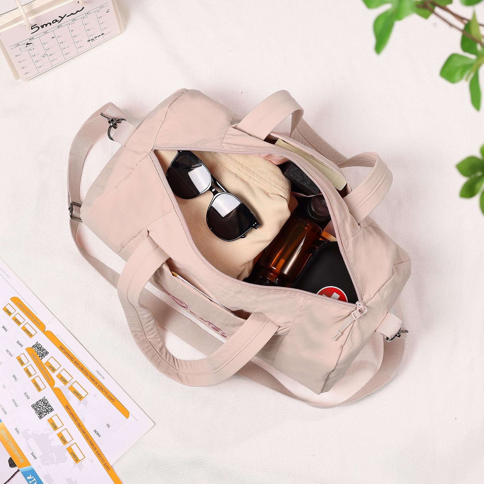Kaululu Borsa da Viaggio Personalizzata con Nome per Uomo e Donna Borsa da Viaggio Pieghevole Grande Borsone da Palestra Piscina Sportiva Mano per Campeggio (Rosa)