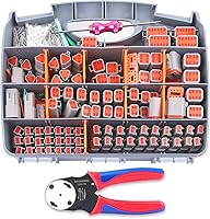 Vista 8 de Knoweasy Kit de conectores DT Deutsch de 338 piezas, conectores de 2/3/4/6/8/12 pines, herramienta de prensado Deutsch, herramienta de extracción