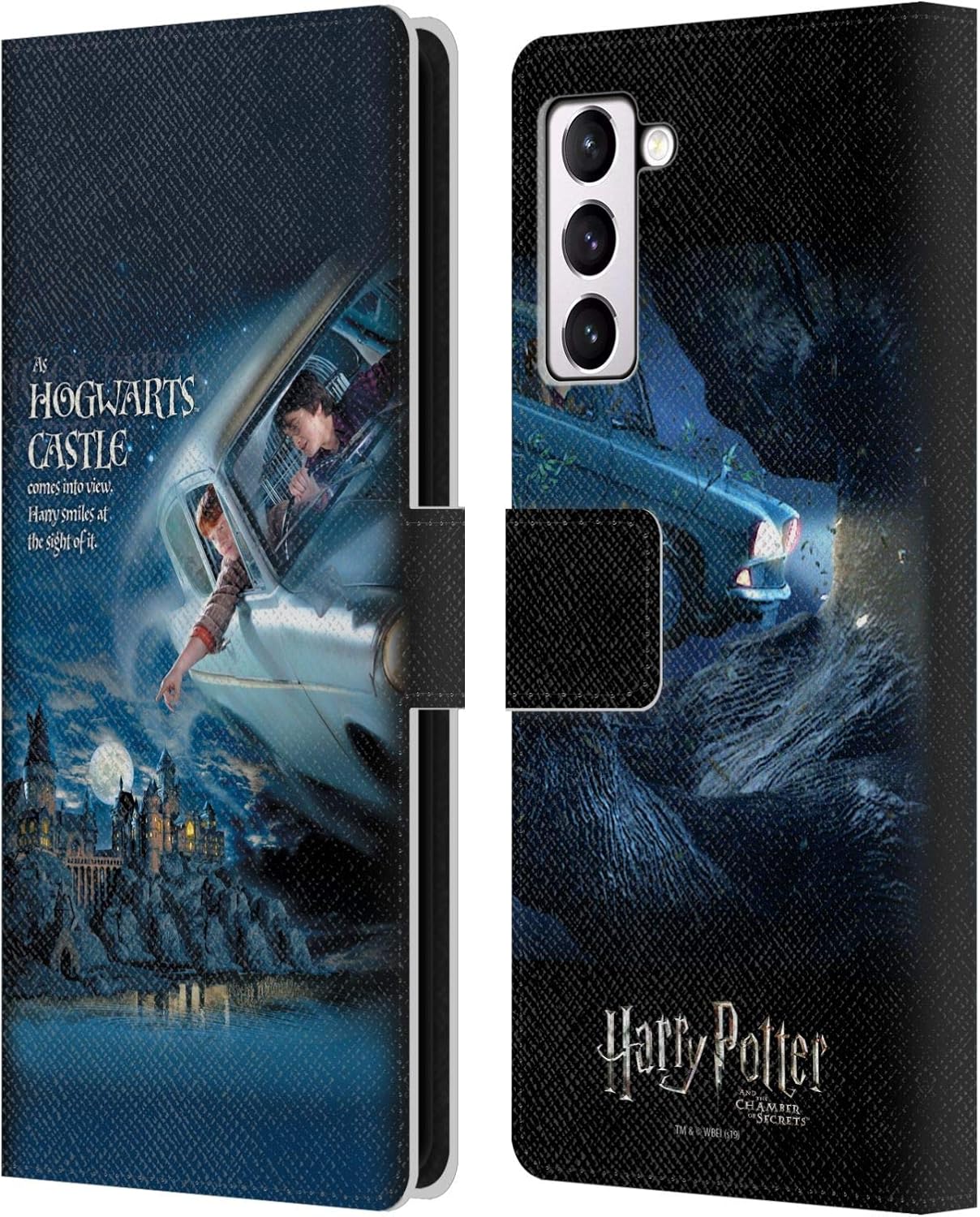 Head Case Designs Officially Licensed Harry Potter Flying Car Poster Chamber of Secrets III Leather Wallet Case Compatible with Samsung Galaxy S21+ 5G