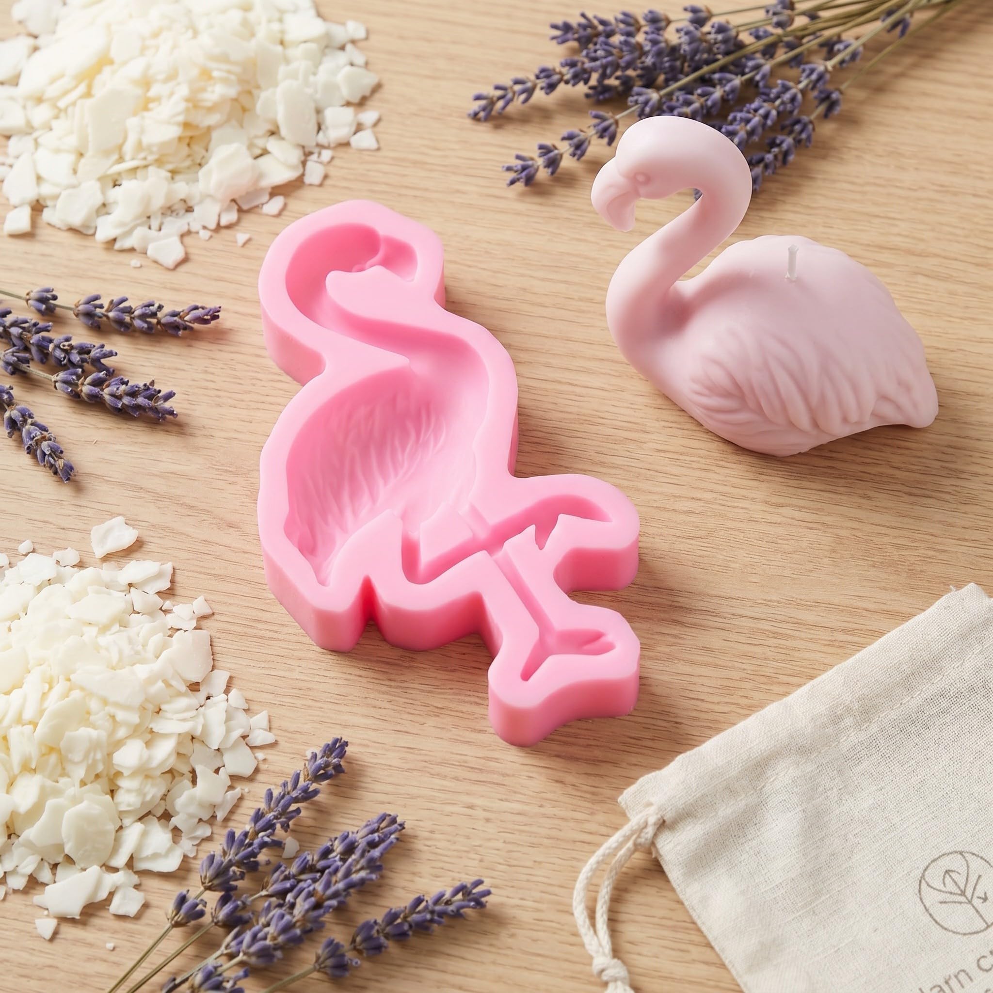 2 moldes de silicona mini flamencos - Moldes de flamencos tropicales para decorar cupcakes, cake pops, chocolates, dulces y fondant, y para hacer manualidades con arcilla.