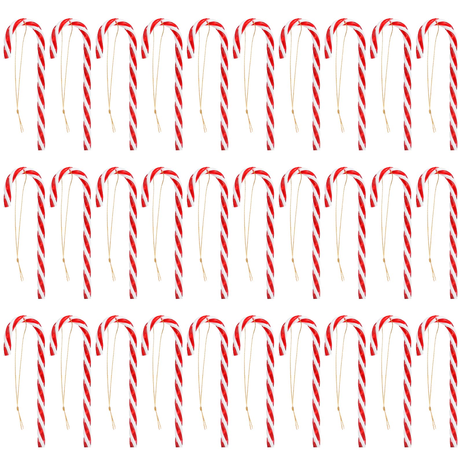 Naler 30pcs Candy Cane Christmas Decorations Christmas Tree ornaments Plastic Candy Canes for Hanging Tree Wall Home Party Christmas Decorations